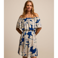 Imagem da oferta Vestido Curto Ombro a Ombro em Twill com Flores Estampadas