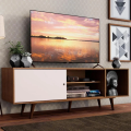 Imagem da oferta Rack Madesa Dubai Para Tv Quarto Até 65 Polegadas Com Pés Rbr Cor Rustic/Branco/Rustic 60246E5ZPP