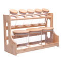 Imagem da oferta Conjunto 8 Potes Com Tampa Hermética E Rack Em Bambu