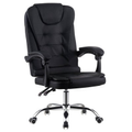 Imagem da oferta Cadeira Office Fortt Presidente Nantes Cpf01-p 120kg Base Cromada Com Rodinha Reclinável Preta