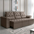 Imagem da oferta Sofá Retrátil 3 Lugares 2,10m York Suede Marrom