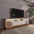 Imagem da oferta Rack para TV até 75 Polegadas 2 Portas 181cm Fita de LED Cronos CabeCasa  Nature/ Off White c/ iluminçã