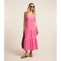 Imagem da oferta Vestido Evasê Midi em Piquet com Alça Cruzada com Nó