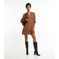 Imagem da oferta Vestido em Viscose com Manga Bufante e Estampa Animal Print Tam PP