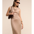 Imagem da oferta Vestido Midi com Decote Degagê e Pregas no Ombro
