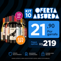 Imagem da oferta Kit 10 Vinhos - R$21,90 por Garrafa - Imposto Zero