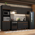 Imagem da oferta Armário de Cozinha Completa 330cm Preto Reims 01