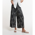 Imagem da oferta Calça Pantacourt em Viscose com Amarração no Cós e Estampa Abstrata Tam PP