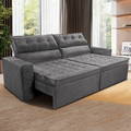 Imagem da oferta Sofá 4 Lugares Cama inBox Belém Retrátil e Reclinável Revestido em Suede Velusoft - 230cm de largura