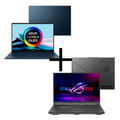 Imagem da oferta Kit Notebooks Asus Zenbook 14 Core Ultra 9-185H 32GB SSD 1TB W11 UX3405MA-PP809W + Gamer ROG Strix G16 i7-13650HX 8GB SSD 512GB Linux G614JU-N3367