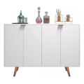 Imagem da oferta Buffet Aparador 4 Portas Estilo Industrial Branco Com Acabamento Cobreado Ideal Para Cantinho Do Café Retrô