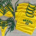 Imagem da oferta Conjunto de 3 peças Cropped + Biquini Brasil Torcida Brasielira Copa do Mundo 20026 Tendencia de moda
