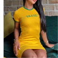 Imagem da oferta Vestido Tubinho Manga Curta Brasil Copa Do Mundo