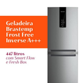 Imagem da oferta Geladeira Frost Free Brastemp Inverse 447 litros Inox - BRE57FK