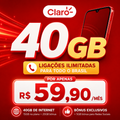 Imagem da oferta Claro Controle 40GB por R$ 59,90mês + ligações ilimitadas!