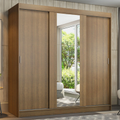 Imagem da oferta Guarda-Roupa Casal  Reno 3 Portas de Correr com Espelho Rustic