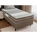 Imagem da oferta Cama Box de Solteiro Biflex Ilhéus com Molas Ensacadas e Euro Pillow 63x88x188cm - MarromBege Estampado
