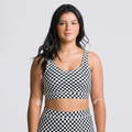 Imagem da oferta Top Flying V Print Bra Black White Checkerboard