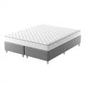 Imagem da oferta Cama Box com Colchão Queen Howie Espuma D33 (17x158x198) Branco e Cinza