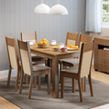 Imagem da oferta Conjunto Sala de Jantar Honduras Madesa Mesa Tampo de Madeira com 6 Cadeiras - Marrom
