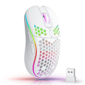 Imagem da oferta Mouse de carregamento com iluminação RGB sem fio 2.4G com DPI ajustável e ergonômico com design em favo de mel para