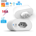 Imagem da oferta SMART PLUG-Adaptador de soquete Wi-Fi Tuya Smart Life App Control Alexa e Google Home Adaptador de soquete 16A