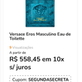 Imagem da oferta Versace Eros Masculino Eau de Toilette 200ML