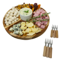 Imagem da oferta Kit Tabua Para Servir Petisco Com Ramequim Garfinhos Bambu