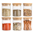Imagem da oferta Potes De Mantimento Vidro Kit 6 Hermético Tampa Bambu