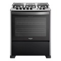 Imagem da oferta Fogão de Piso 5 Bocas Dako Magister com Grill e Forno de 100 L Preto com Mesa de Inox Bivolt 110/220V