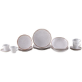 Imagem da oferta Aparelho de Jantar 20 Peças Tramontina Redondo Porcelana Branco e Marrom Mare