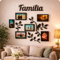 Imagem da oferta Painel Porta Retrato Parede Mdf Família 6 Fotos Decorativo