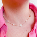 Imagem da oferta Colar Choker Trevo Pérola Banho Ouro Rose