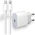 Imagem da oferta Cabo Usb-C-Lightning + Fonte Carregador 25W Turbo Compatível iPhone X Xr SE 11 12 13 14 Premium LAGUS IMP.
