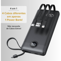 Imagem da oferta I2GO Carregador Portátil (Power Bank) 10000mAh 4 em 1 Com Cabos Acoplados (Micro USB USB-C Lightning e USB-A) Preto i2G