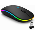 Imagem da oferta Mouse Sem Fio Recarregável Wireless Bluetooth Optico Led Rgb Colorido Ergonômico Usb 2.4 Ghz Notebook Computador Pc De