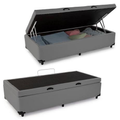 Imagem da oferta Cama Box Baú Solteiro Sintético SerenePrime Cinza 88x188x44