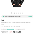 Imagem da oferta Jaqueta Masculina Couro PU Peluciada Forrada Premium Preto