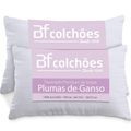 Imagem da oferta Kit 2 Travesseiros Fibras Toque Pluma de Ganso 100% Algodão Percal 300 Fios Premium Antialérgico 50x70cm - BF Colchõe