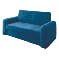 Imagem da oferta Sofá Cama Versátil 2 Lugares Veludo Selmer Estofados Cor Azul