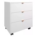 Imagem da oferta Gaveteiro Mesa De Cabeceira Com 3 Gavetas Cobreado Branco Acabamento Branco Com Cobre Cor