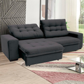 Imagem da oferta Sofá 4 Lugares Linoforte Benetton com Assento Retrátil Encosto Reclinável e Revestido em Tecido Suede - 229cm de Lar