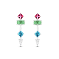 Imagem da oferta Brinco Life Coloré Prata Cristal Verde Rosa e Azul