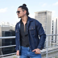 Imagem da oferta Jaqueta Jeans Masculina Azul Tradicional Premium C Elastano