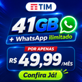 Imagem da oferta 41GB + WhatsApp Ilimitado Prime Video Paramount+ NOW e Deezer por só R$ 5 a mais!
