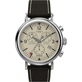 Imagem da oferta Timex Relógio masculino cronógrafo de 41 mm marromcremeprateado One Size Relógio com pulseira combo de couro cromad