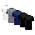 Imagem da oferta Kit 5 Camiseta Masculina Dry Proteção Solar UV Térmica Academia Treino Camisa Praia Camisetas - Colorido