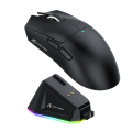 Imagem da oferta Attack Shark X11 Preto Bluetooth Mouse Sem Fio Três Modos 2.4G PAW3311 RGB PC Doca de carregamento Magn