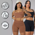 Imagem da oferta Kit 2 Conjunto Feminino Short E Top Roupa Academia Forrado