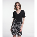 Imagem da oferta Vestido T-Shirt em Viscolinho com Folhagens Estampadas